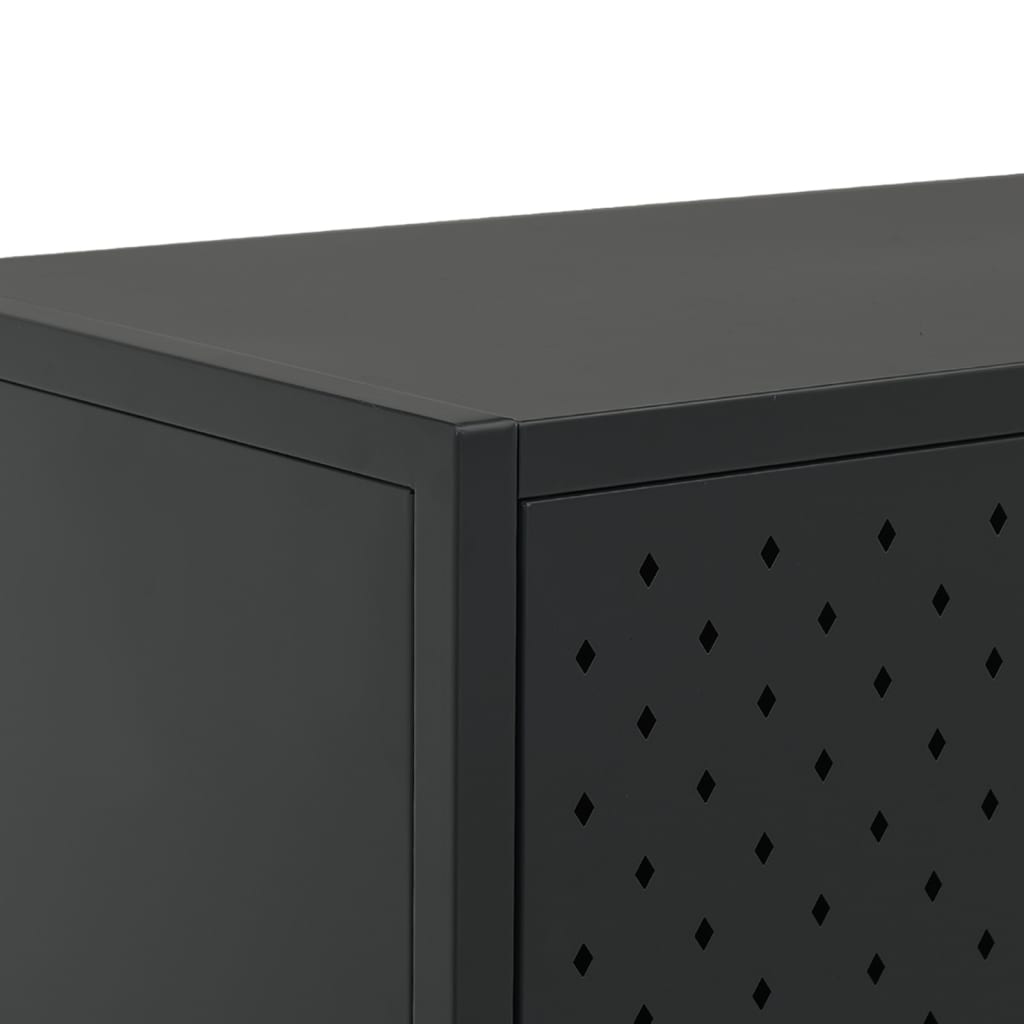 vidaXL Dressoir 105x35x75 cm staal zwart