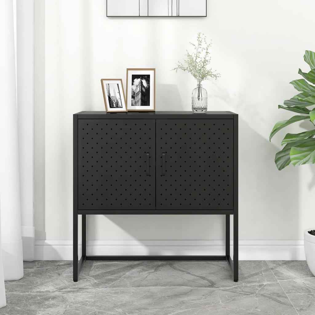 vidaXL Dressoir 105x35x75 cm staal zwart