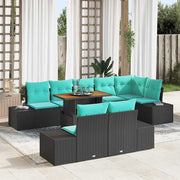 vidaXL Tuin Sofa Set 9 st Zwart Poly riet