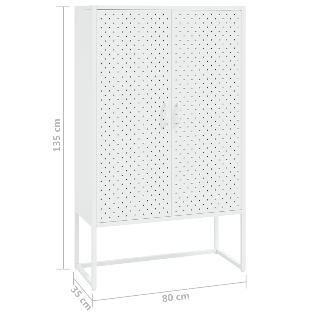 vidaXL Hoge kast 80x35x135 cm staal zwart