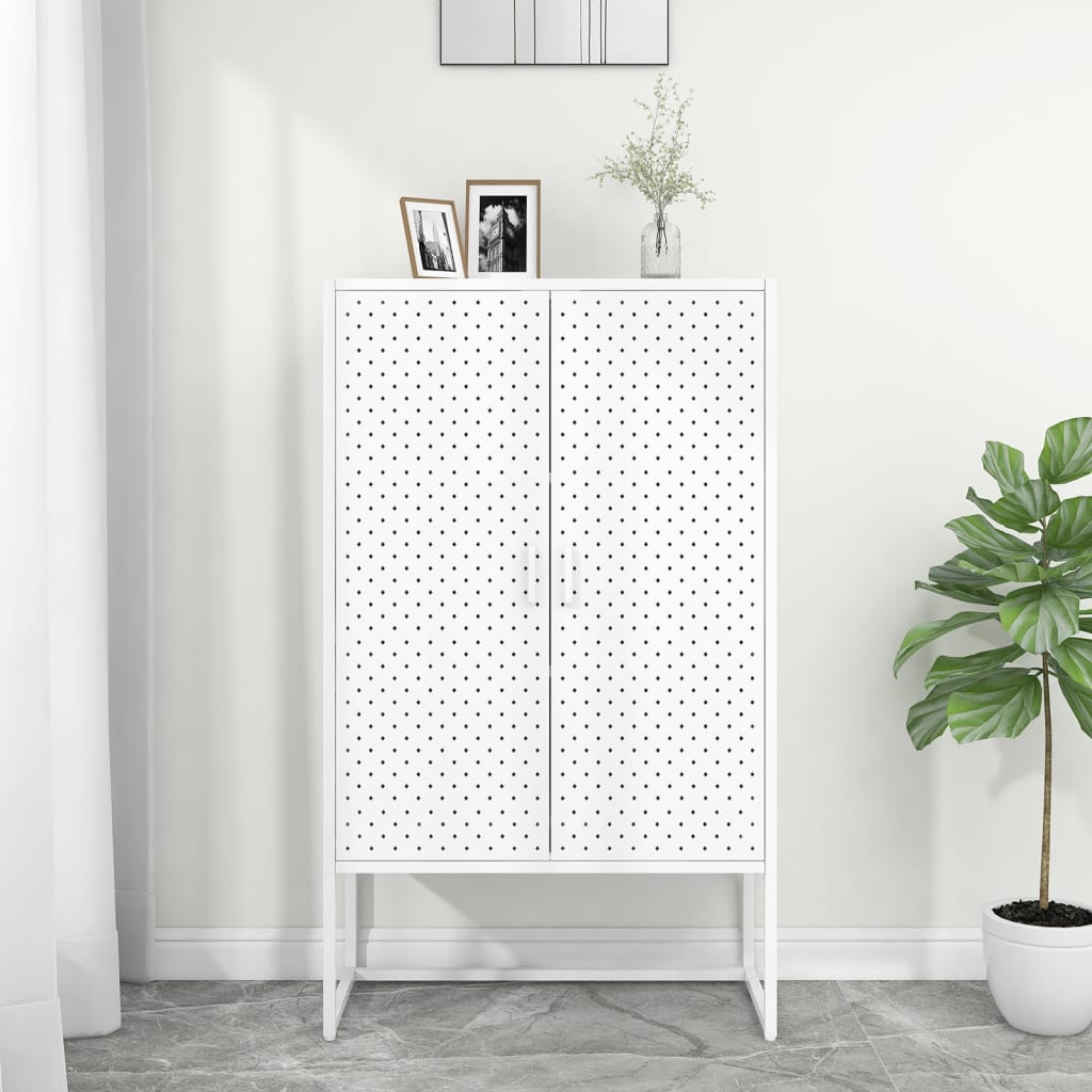 vidaXL Hoge kast 80x35x135 cm staal zwart