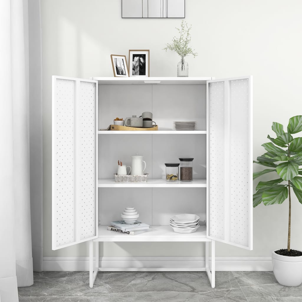 vidaXL Hoge kast 80x35x135 cm staal zwart
