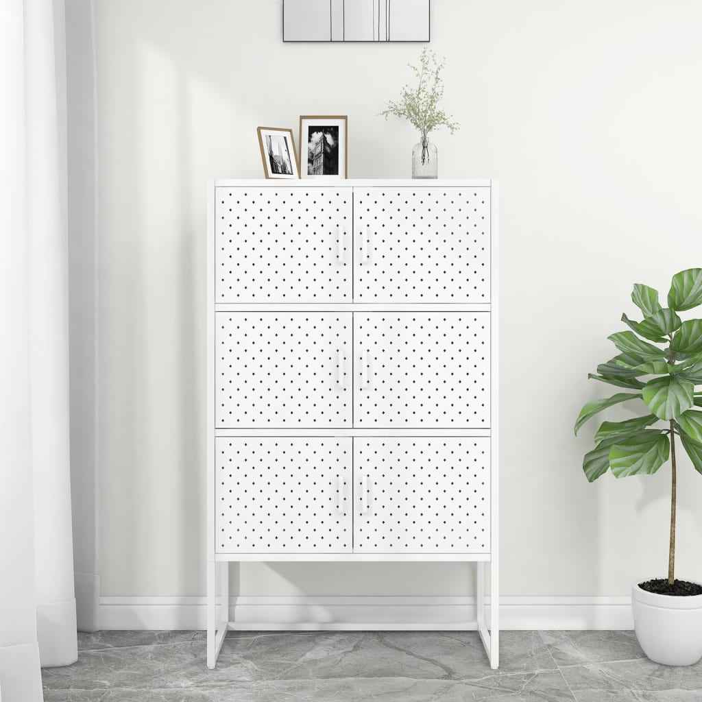 vidaXL Hoge kast 80x35x135 cm staal zwart