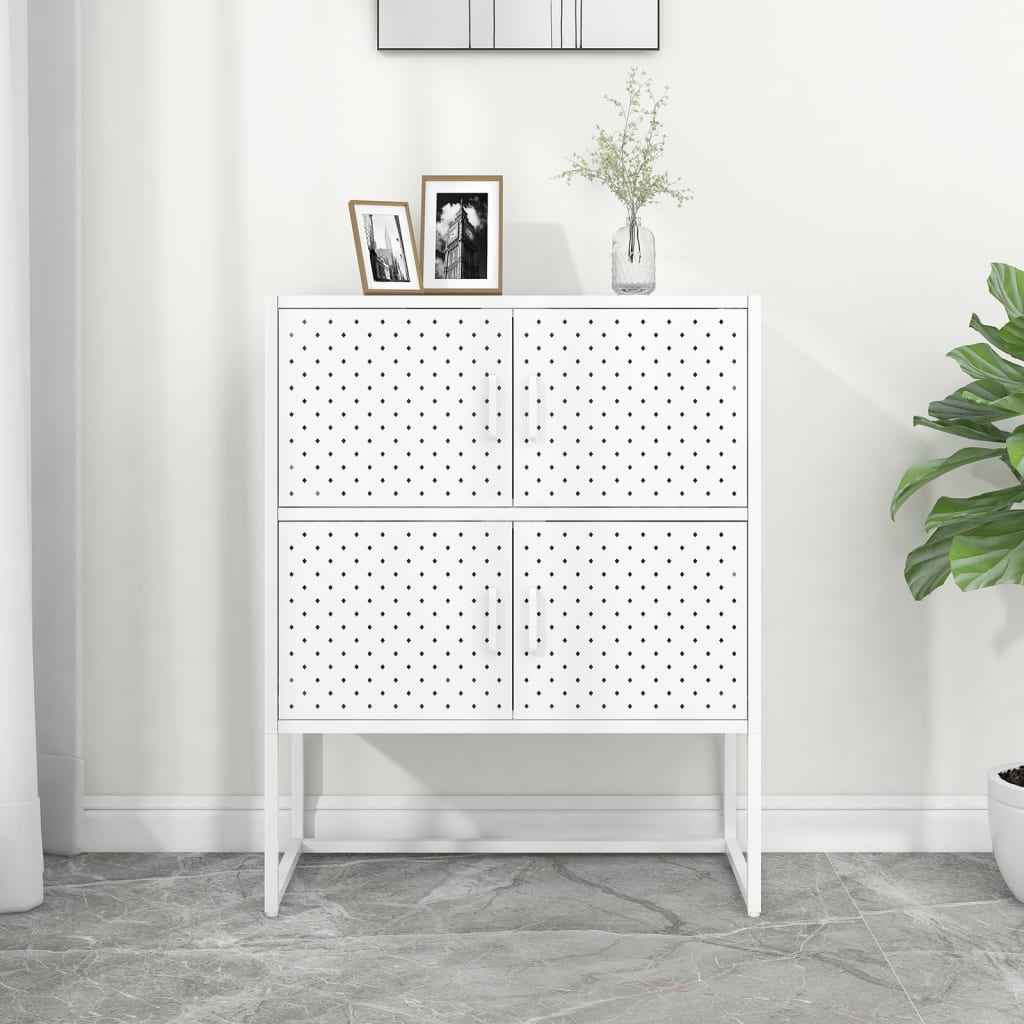 vidaXL Hoge kast 80x35x135 cm staal zwart