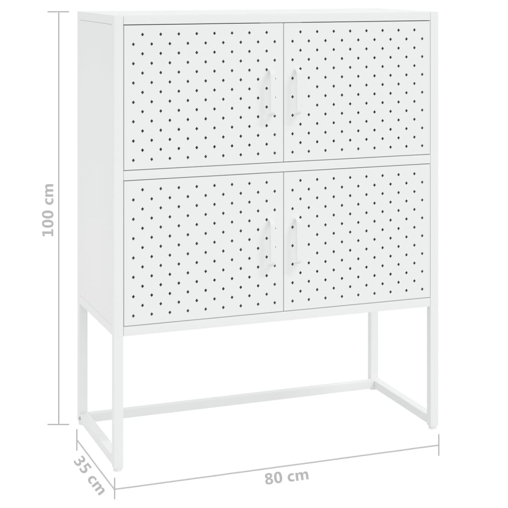 vidaXL Hoge kast 80x35x135 cm staal zwart