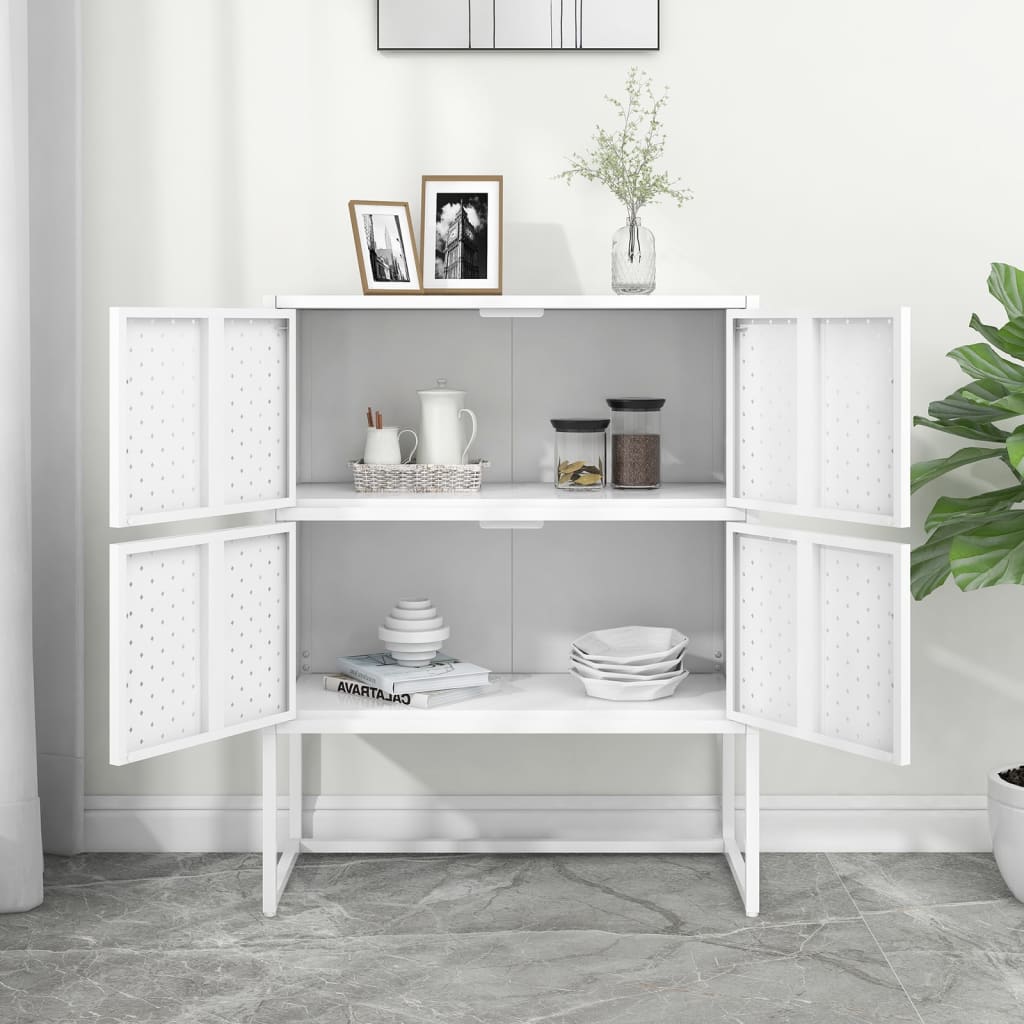 vidaXL Hoge kast 80x35x135 cm staal zwart