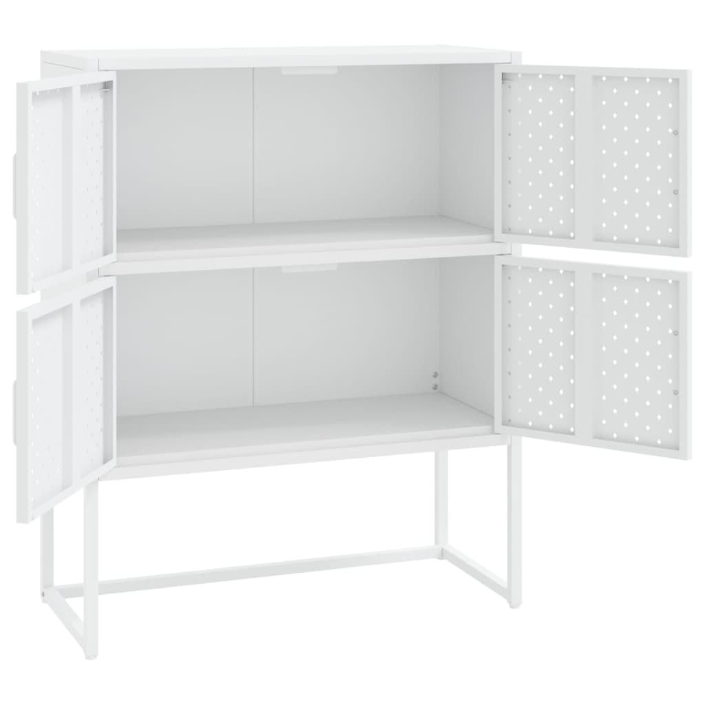 vidaXL Hoge kast 80x35x135 cm staal zwart