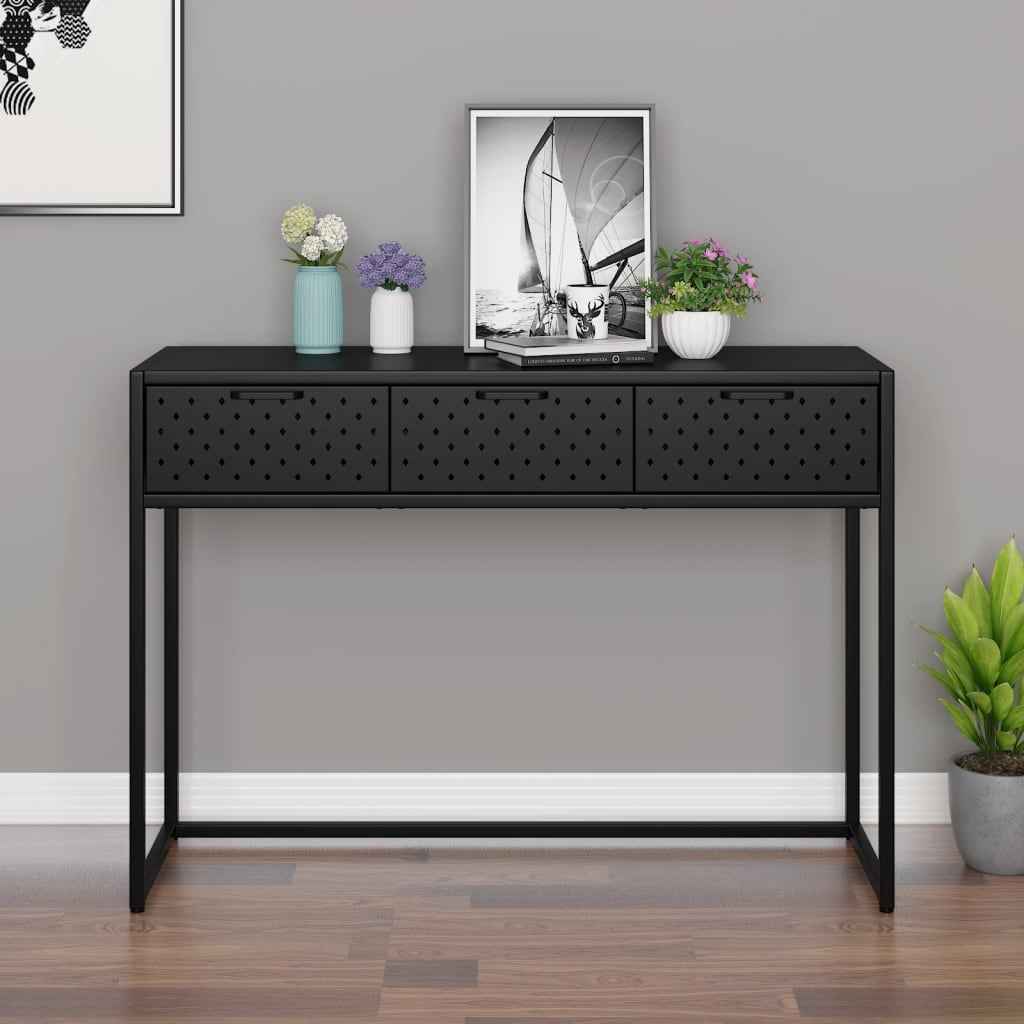 vidaXL Wandtafel 72x35x75 cm staal zwart