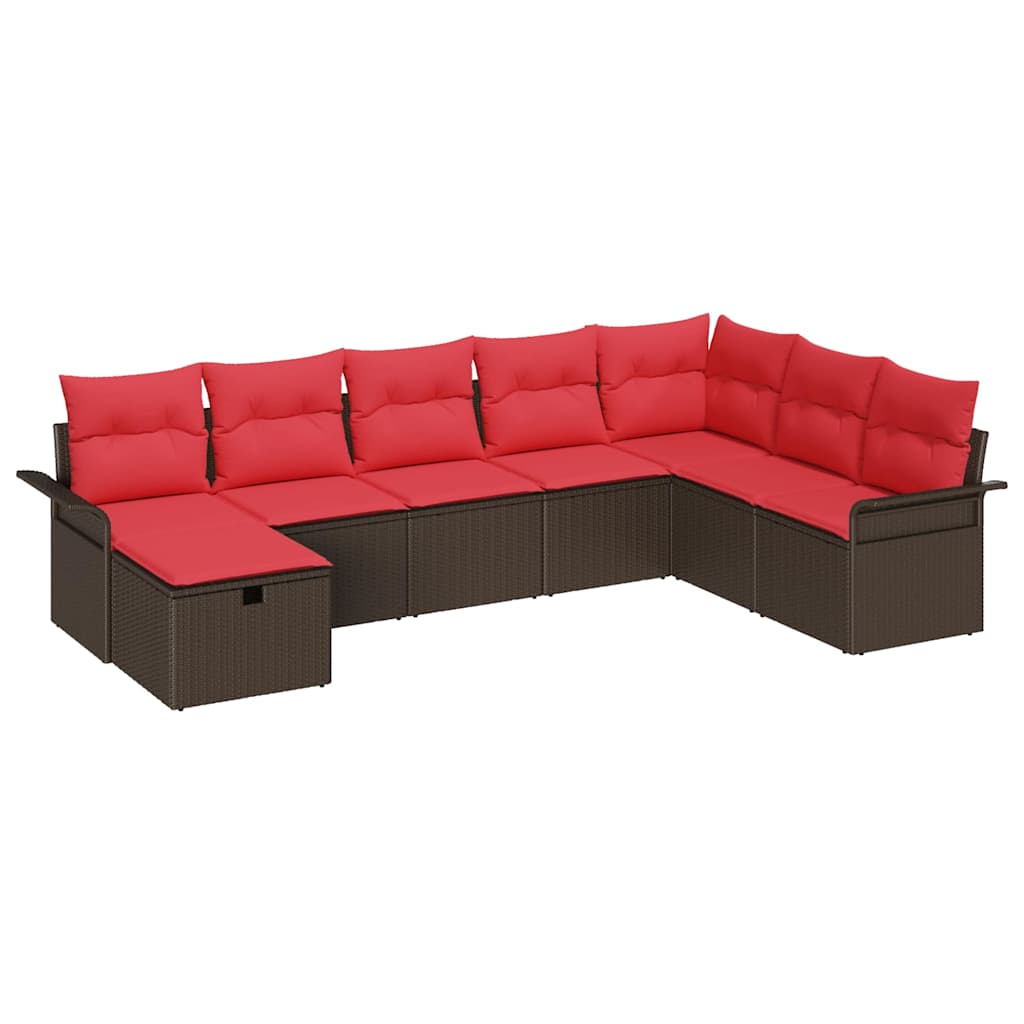 vidaXL Tuin Sofa Set met kussen 8 pcs Zwart en Turquoise poly rattan