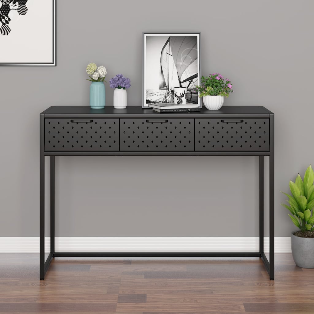 vidaXL Wandtafel 72x35x75 cm staal zwart