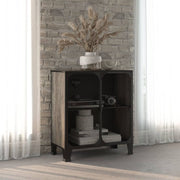 vidaXL Opbergkast 72x36x82 cm metaal en MDF rustiek bruin