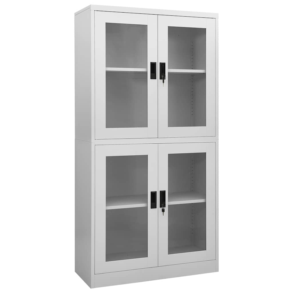 vidaXL Kantoorkast 90x40x180 cm staal en gehard glas zwart
