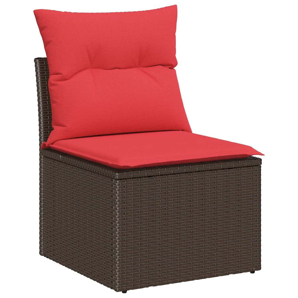 vidaXL Tuin Sofa Set met kussen 7 pcs Bruin poly rattan