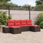 vidaXL Tuin Sofa Set met kussen 6 pcs Bruin poly rattan