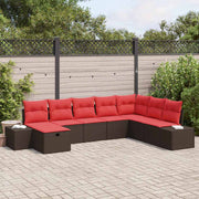 vidaXL Tuin Sofa Set met kussen 8 pcs Bruin poly rattan