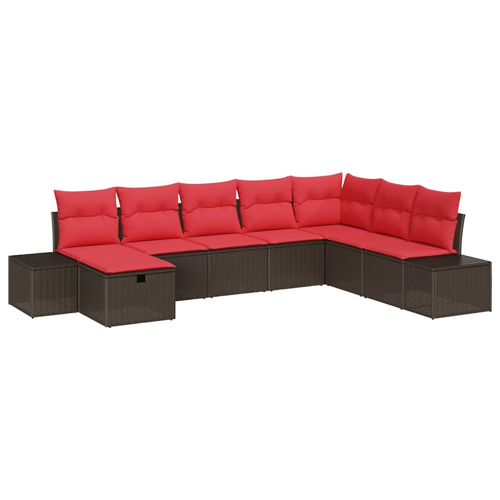 vidaXL Tuin Sofa Set met kussen 8 pcs Bruin poly rattan