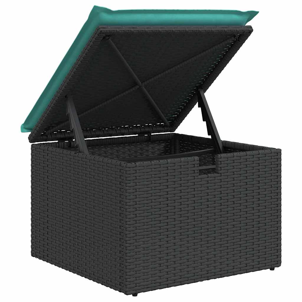 vidaXL Tuin Sofa Set met kussen met opslag 9 pcs Zwart Poly riet