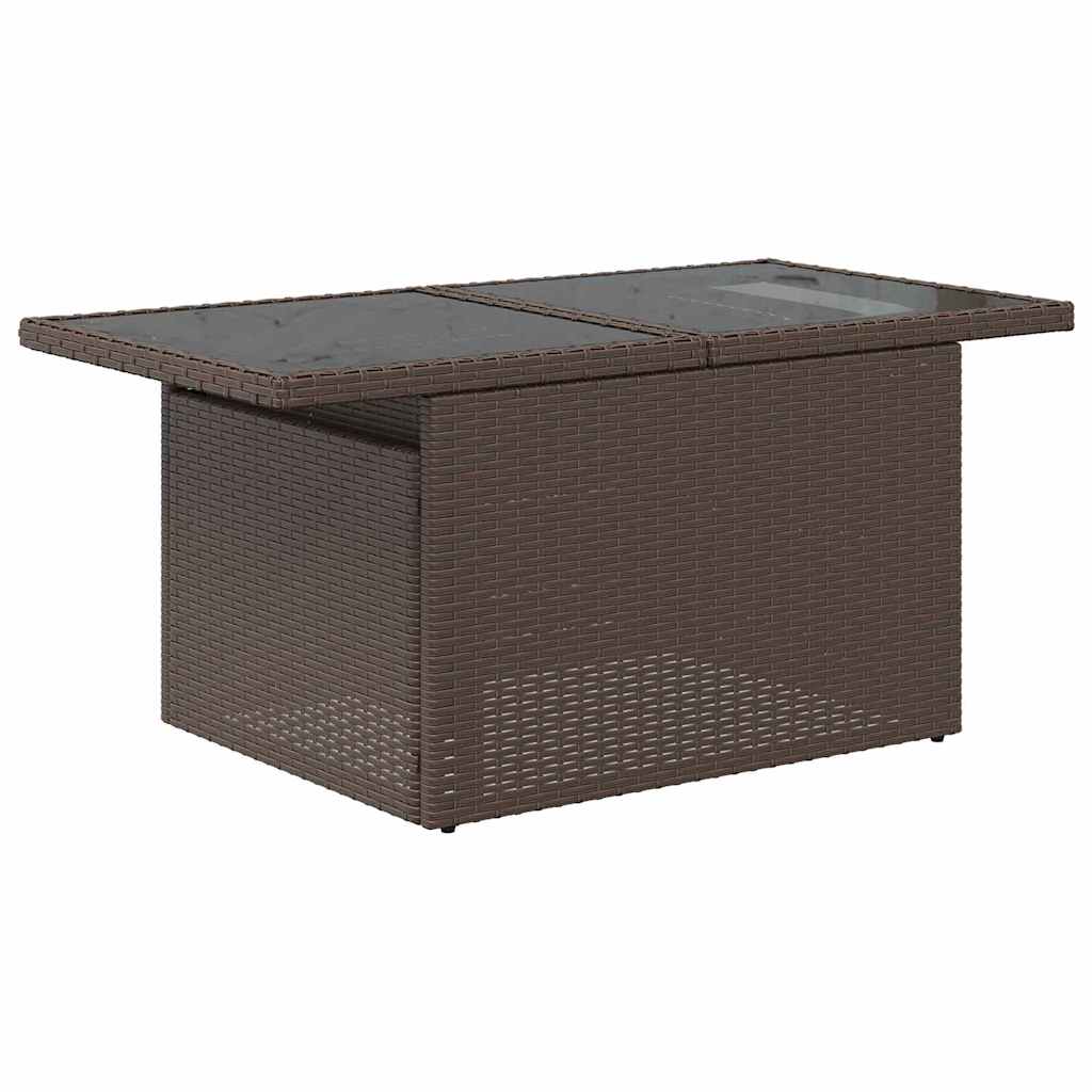 vidaXL Tuin Sofa Set met kussen met opslag 6 pcs Bruin Poly riet