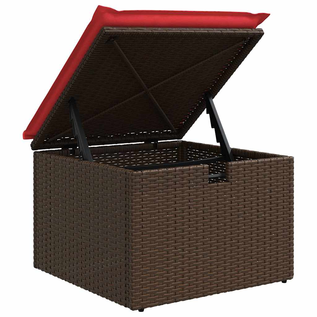 vidaXL Tuin Sofa Set met kussen met opslag 6 pcs Bruin poly rattan
