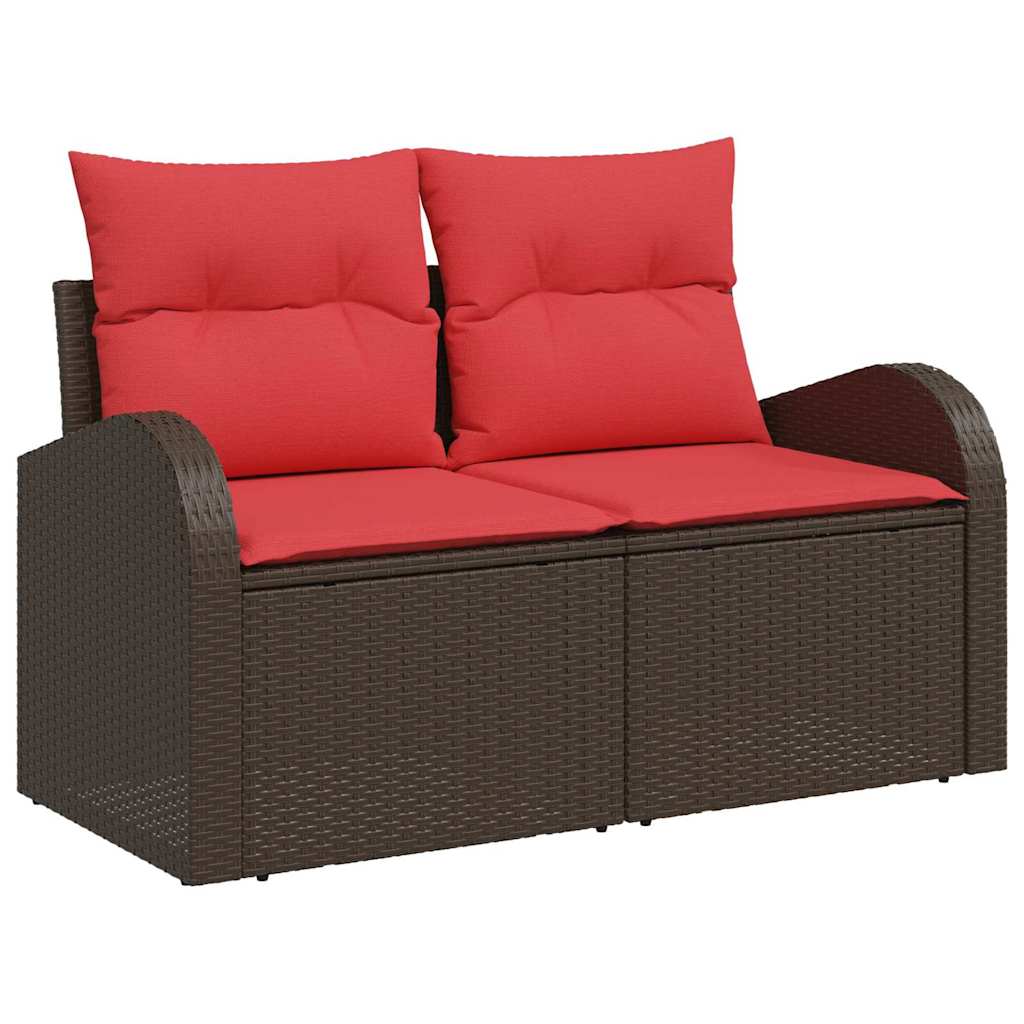 vidaXL Tuin Sofa Set met kussen met opslag 6 pcs Bruin poly rattan