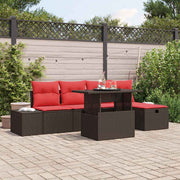 vidaXL Tuin Sofa Set met kussen met opslag 6 pcs poly rattan