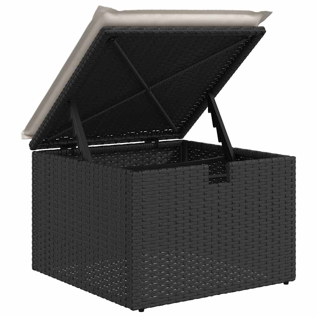 vidaXL 6-delige Tuinbankenset met kussens poly rattan zwart