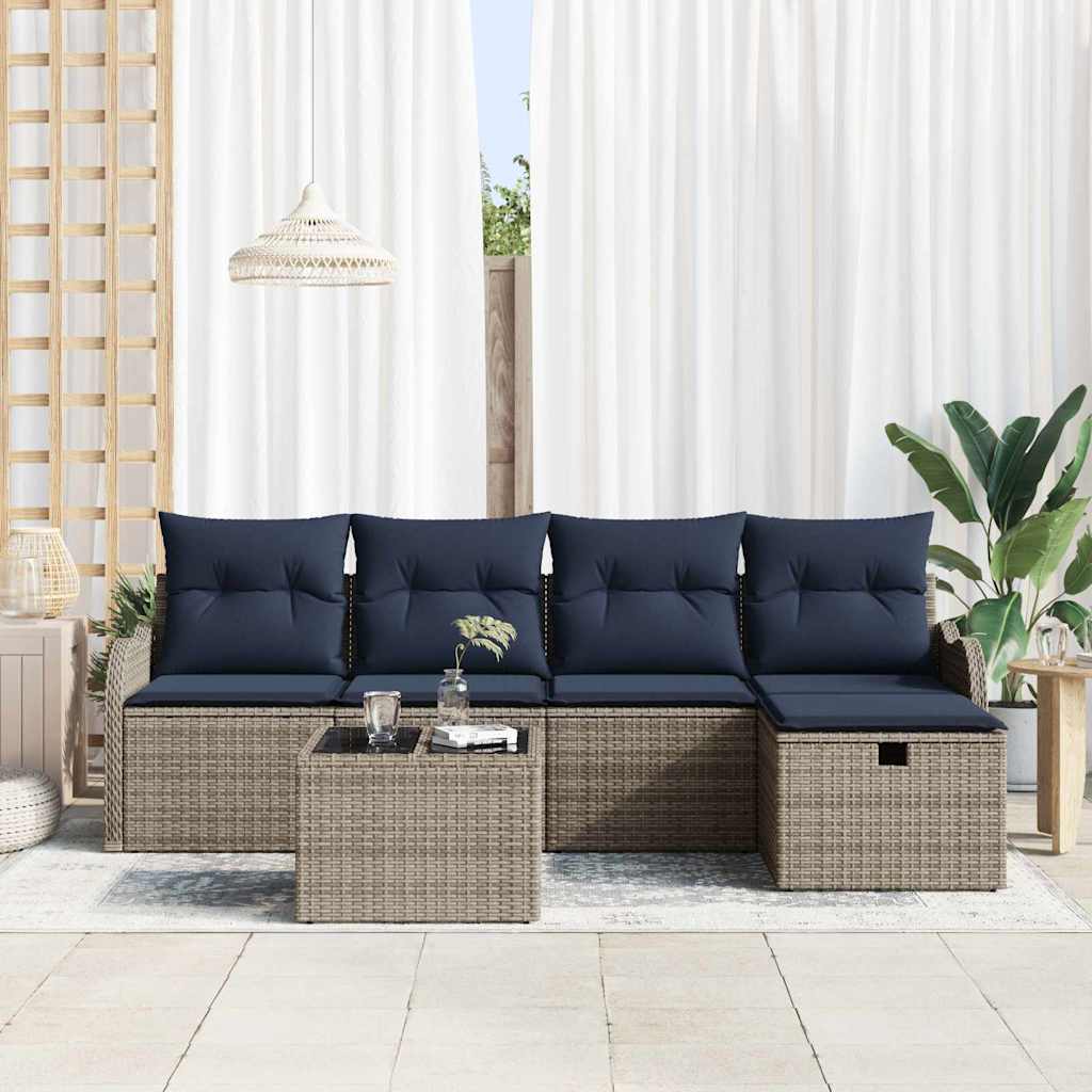 vidaXL Tuin Sofa Set 5 st Poly riet