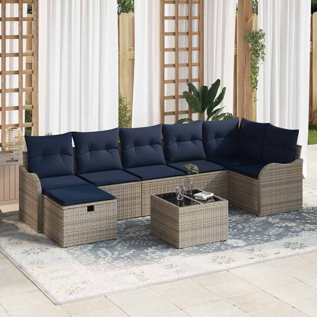 vidaXL Tuin Sofa Set 7 st Poly riet