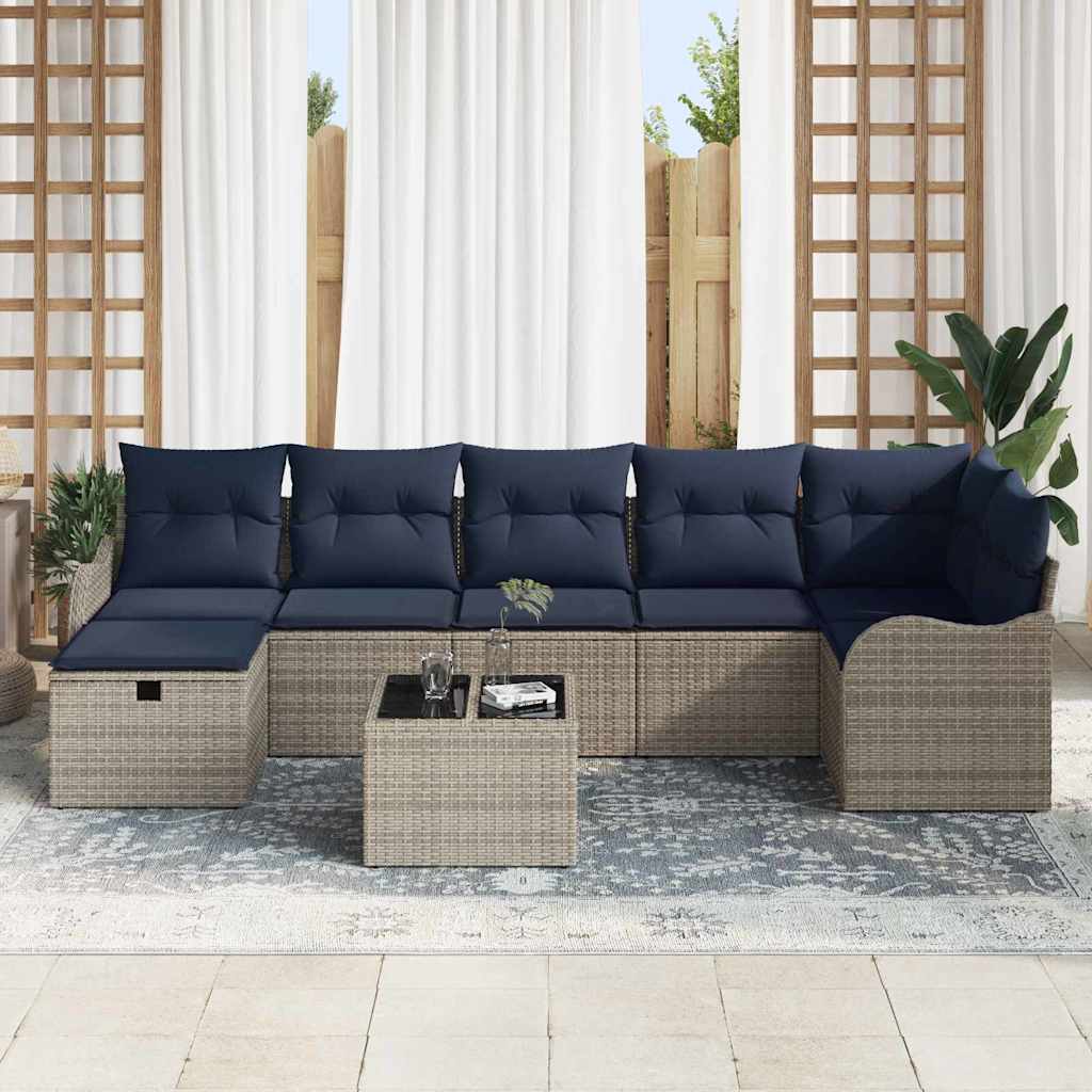 vidaXL Tuin Sofa Set 7 st Poly riet
