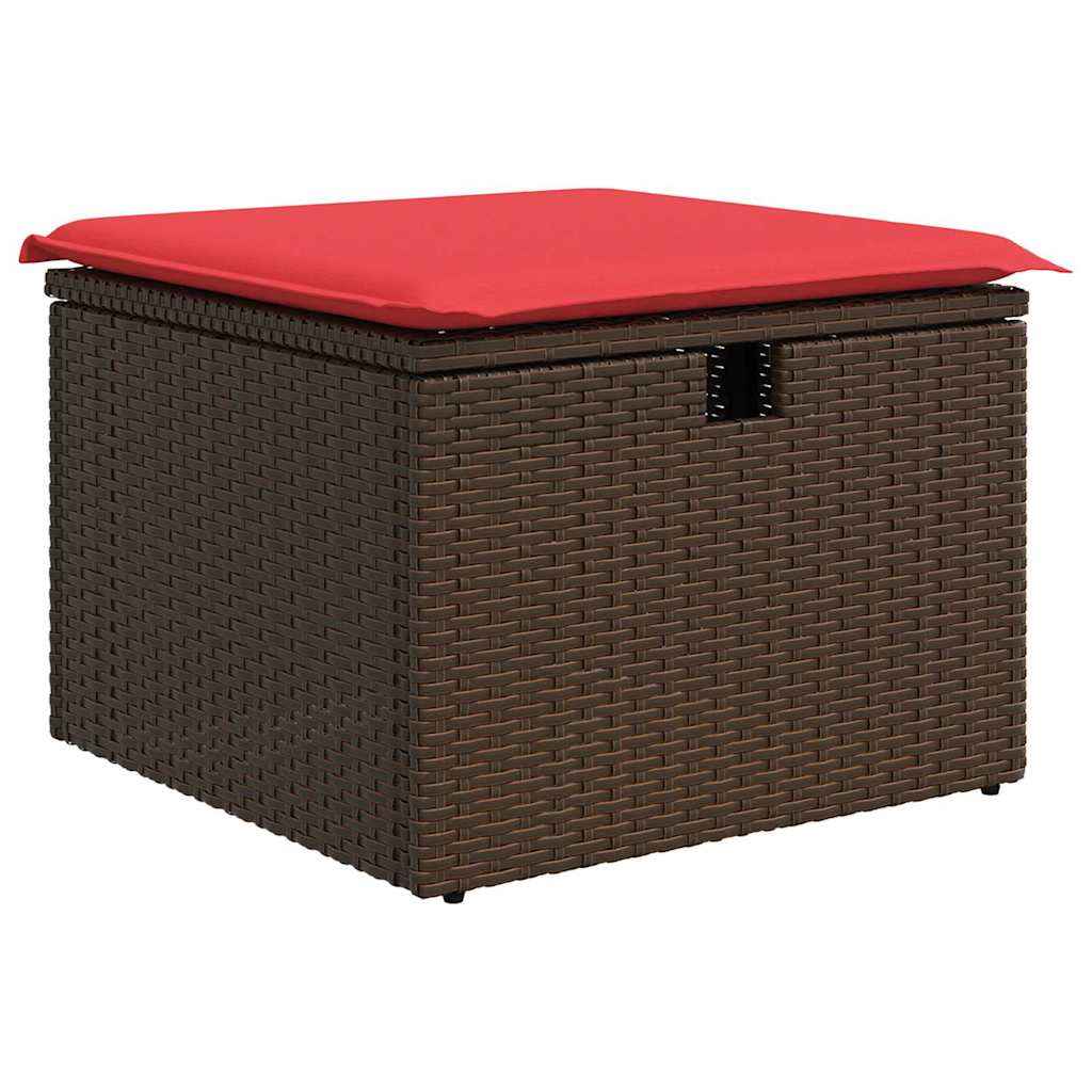 vidaXL Tuin Sofa Set met kussen met opslag 6 pcs Bruin poly rattan