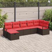 vidaXL Bankstel met kussen 4 pcs poly rattan