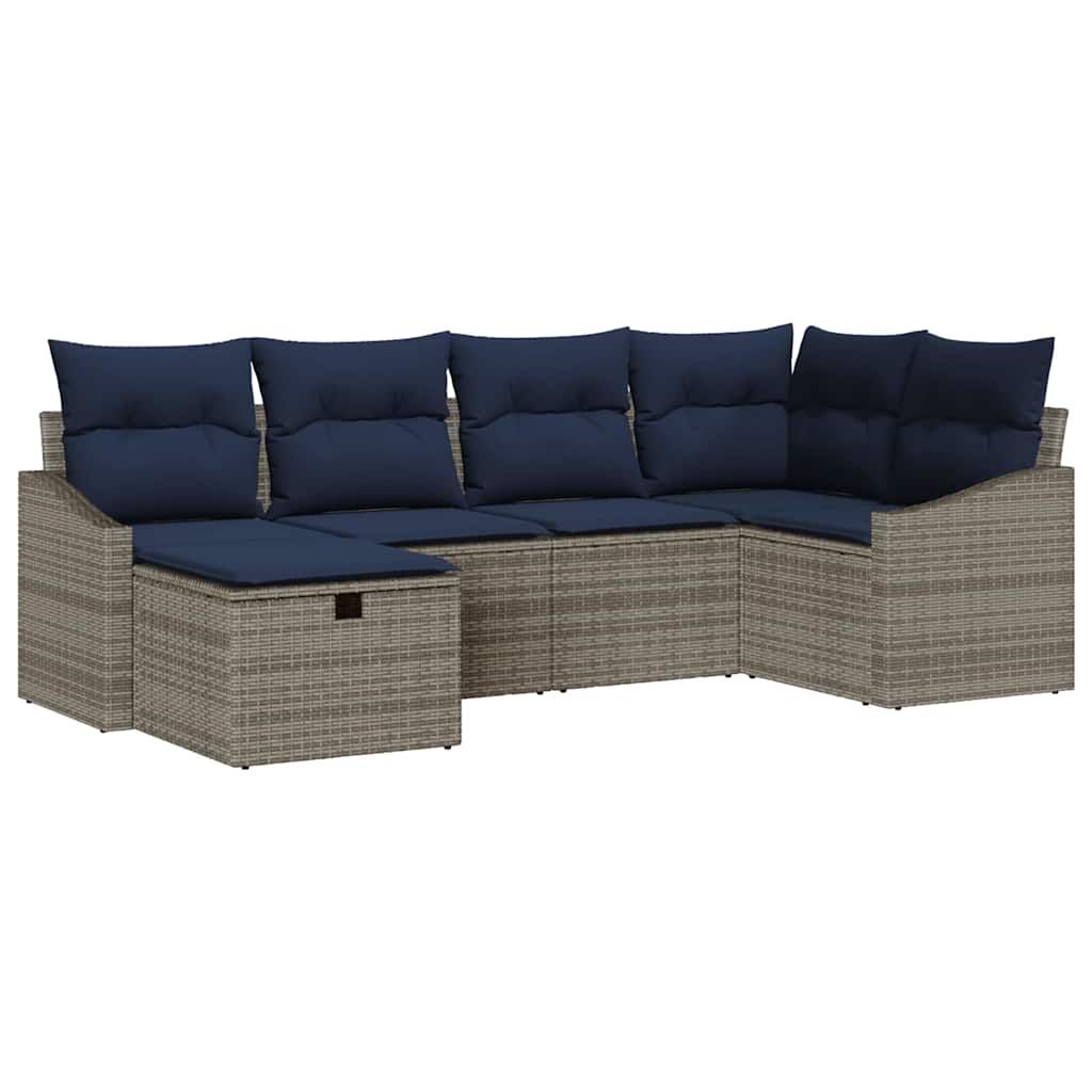 vidaXL Bankstel met kussen 3 pcs poly rattan