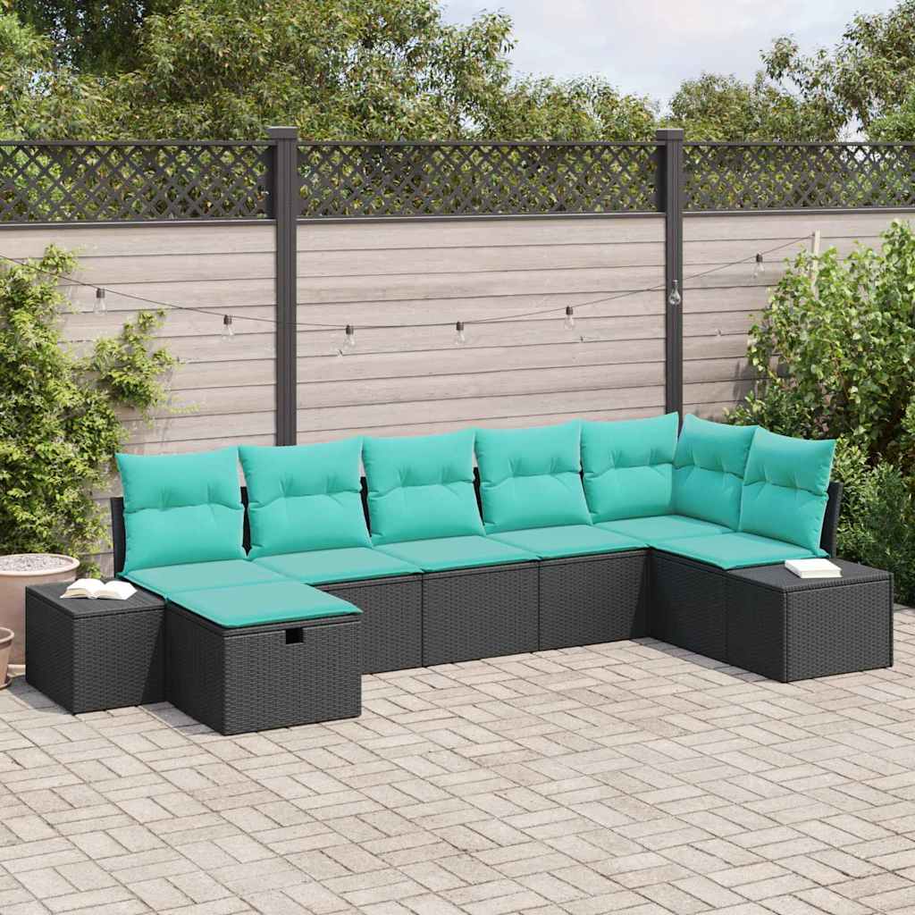 vidaXL Bankstel 4 st poly rattan