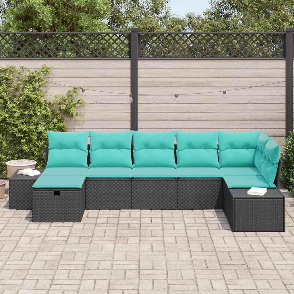 vidaXL Bankstel 4 st poly rattan