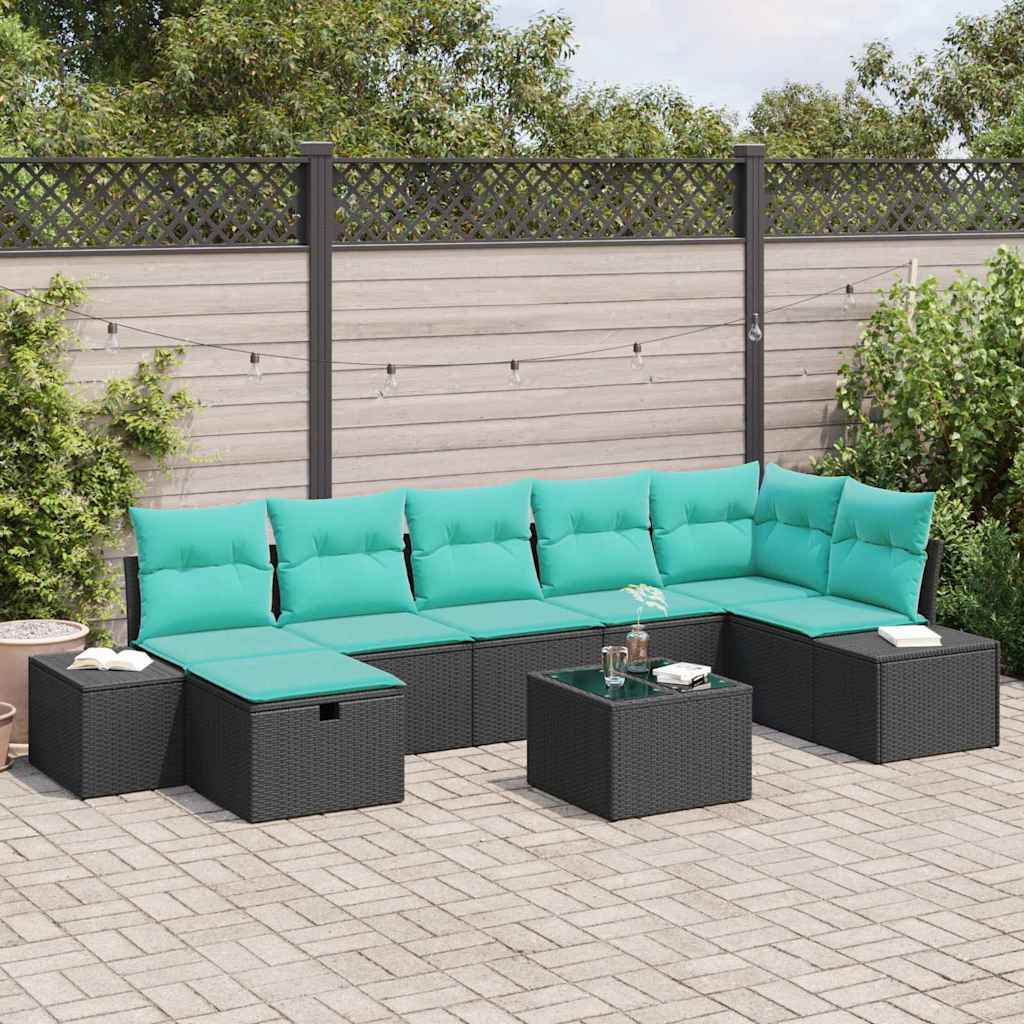 vidaXL Bankstel 4 st poly rattan