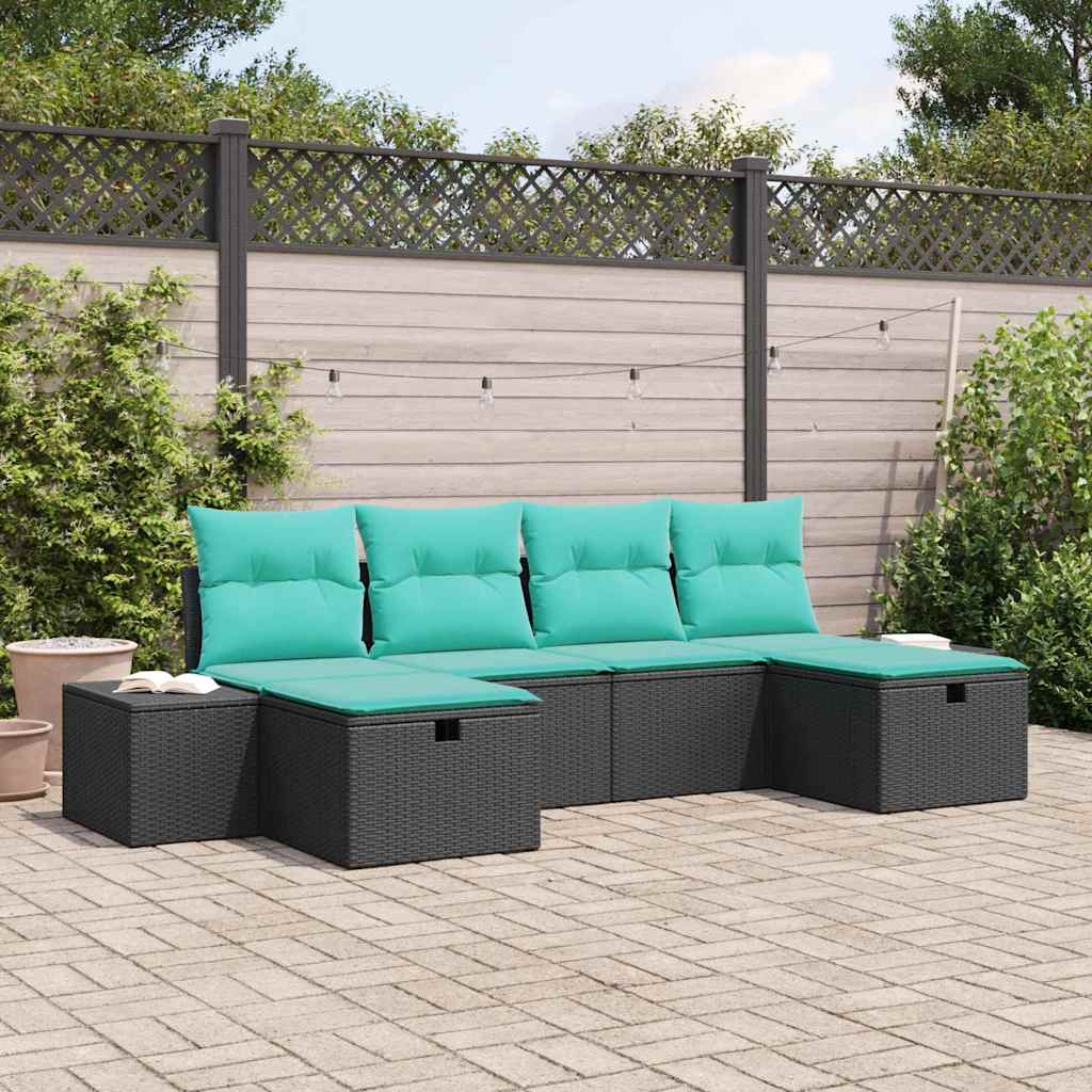 vidaXL Tuin Sofa Set 6 st Bruin poly rattan