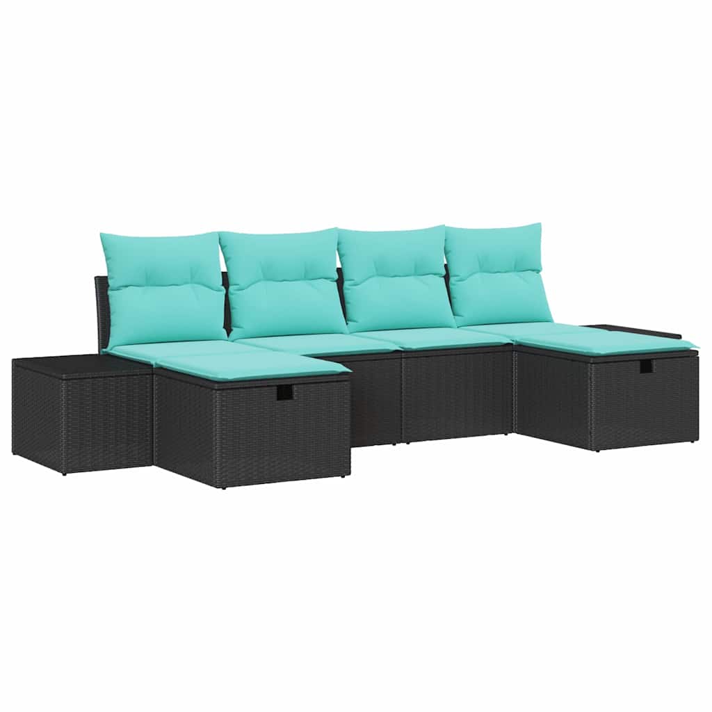 vidaXL Tuin Sofa Set 6 st Bruin poly rattan