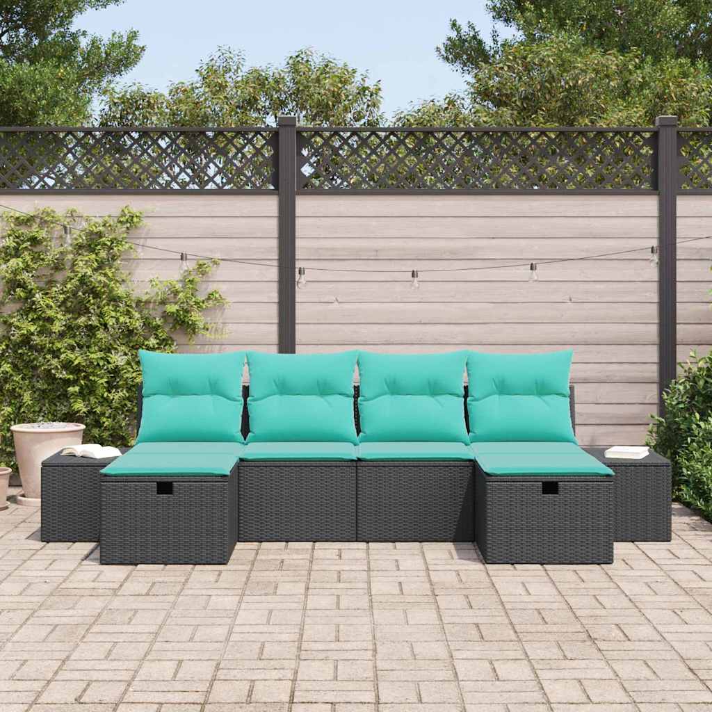 vidaXL Tuin Sofa Set 6 st Bruin poly rattan