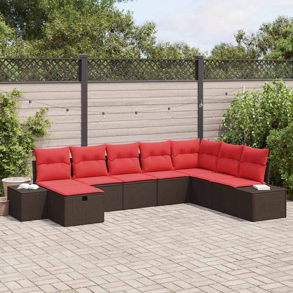 vidaXL Tuin Sofa Set 8 st Bruin poly rattan