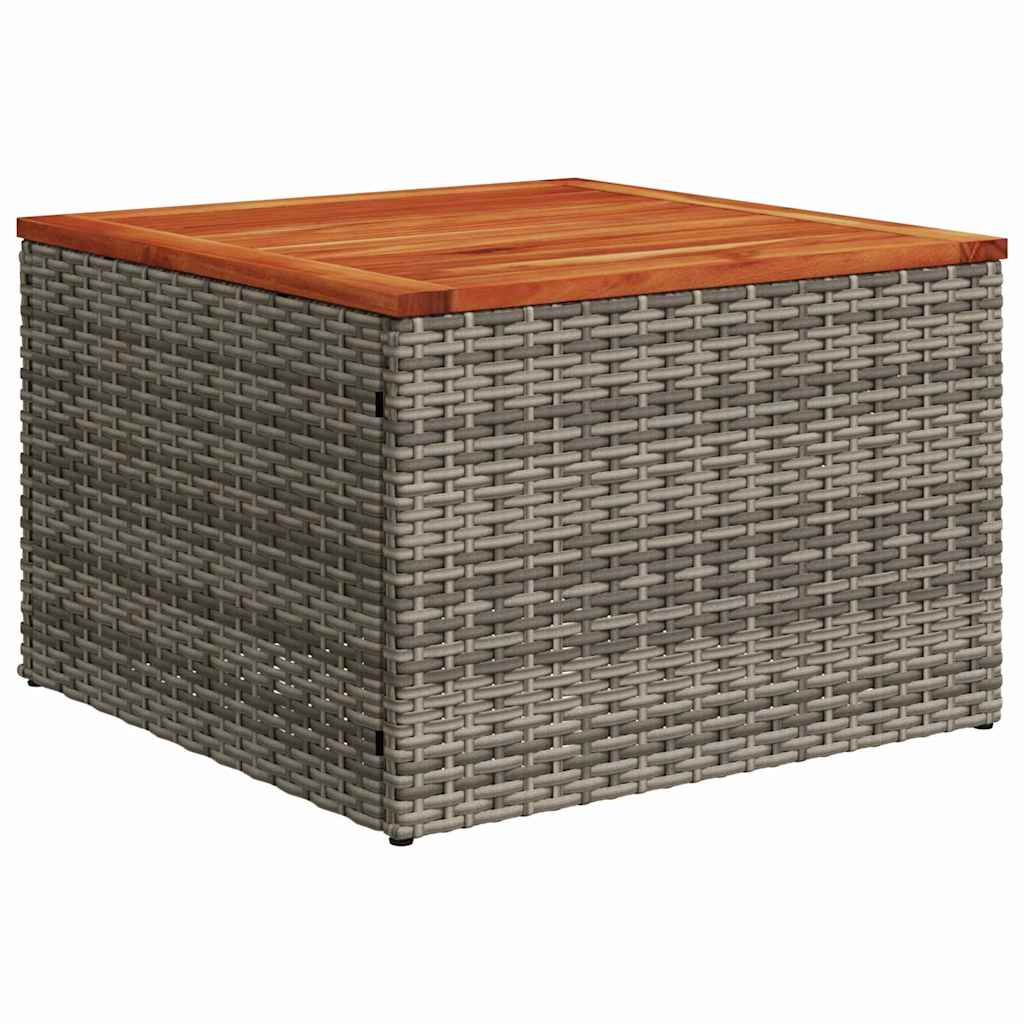 vidaXL Tuinbankenset met kussen met opslag 9 pcs Grijs Poly riet