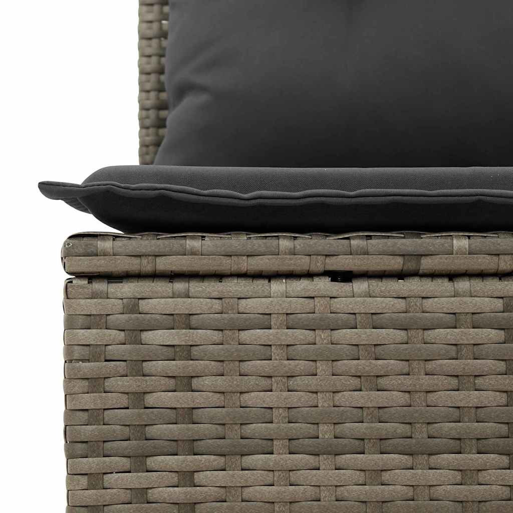 vidaXL Tuin Sofa Set met kussen met opslag 9 pcs Zwart Poly riet