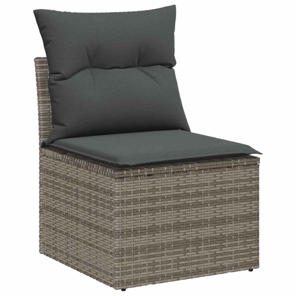 vidaXL Tuin Sofa Set met kussen met opslag 9 pcs Zwart Poly riet