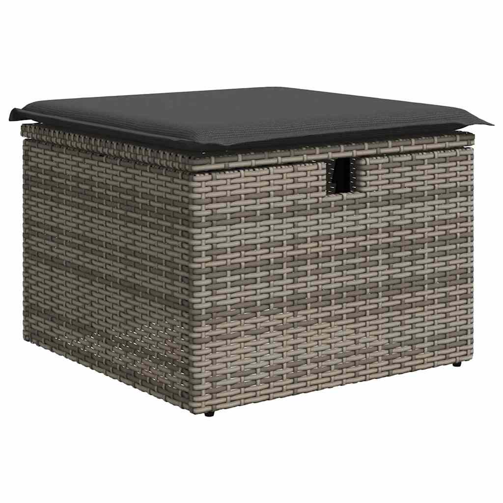 vidaXL Tuin Sofa Set met kussen met opslag 9 pcs Zwart Poly riet