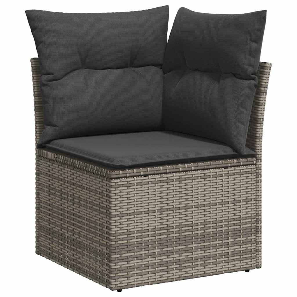 vidaXL Tuin Sofa Set met kussen met opslag 9 pcs Zwart Poly riet