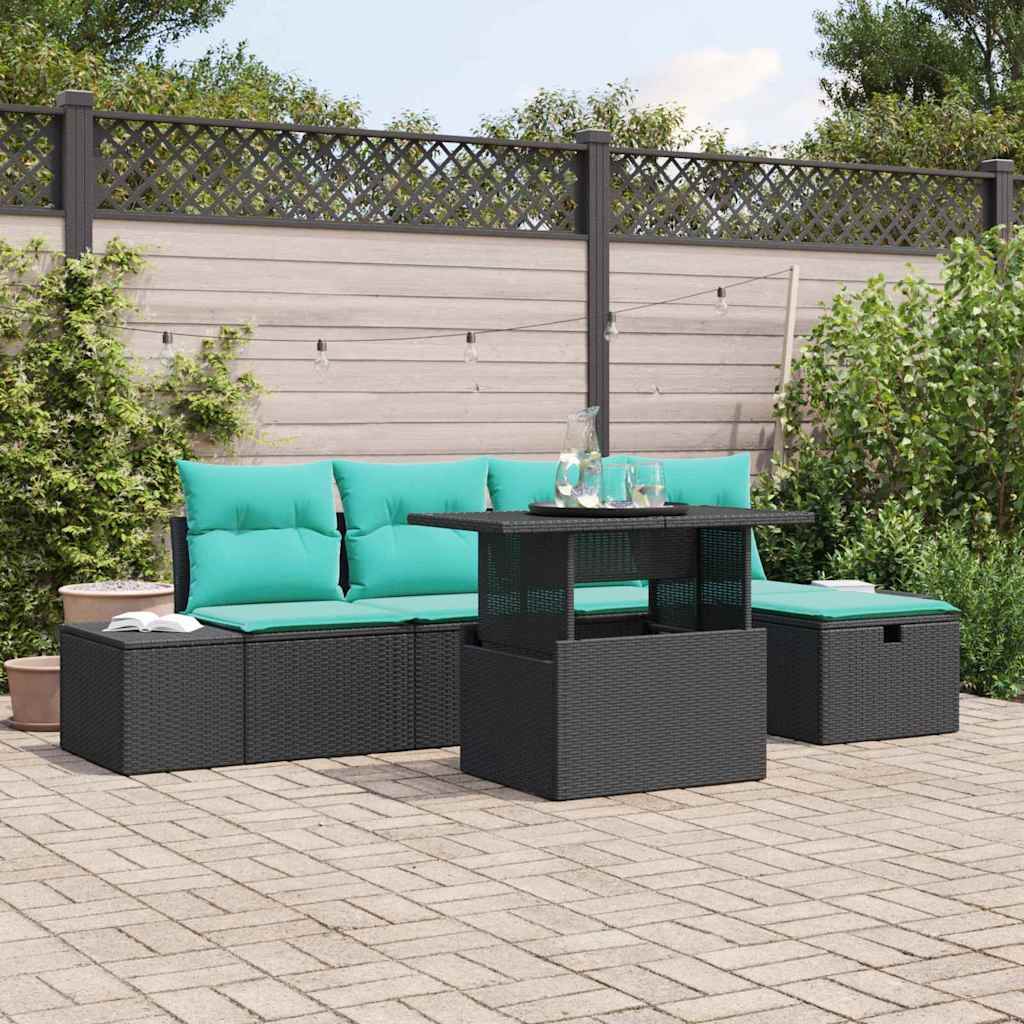 vidaXL Tuin Sofa Set 6 st Bruin poly rattan