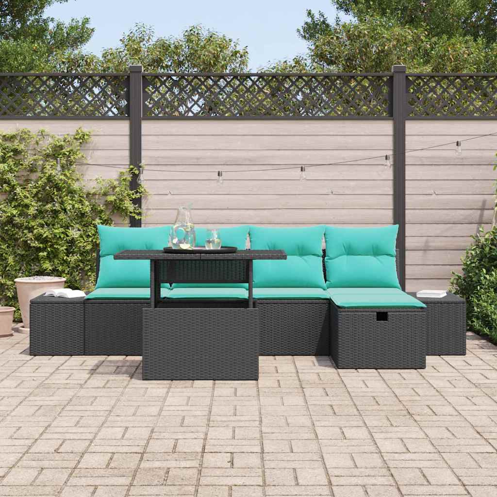 vidaXL Tuin Sofa Set 6 st Bruin poly rattan