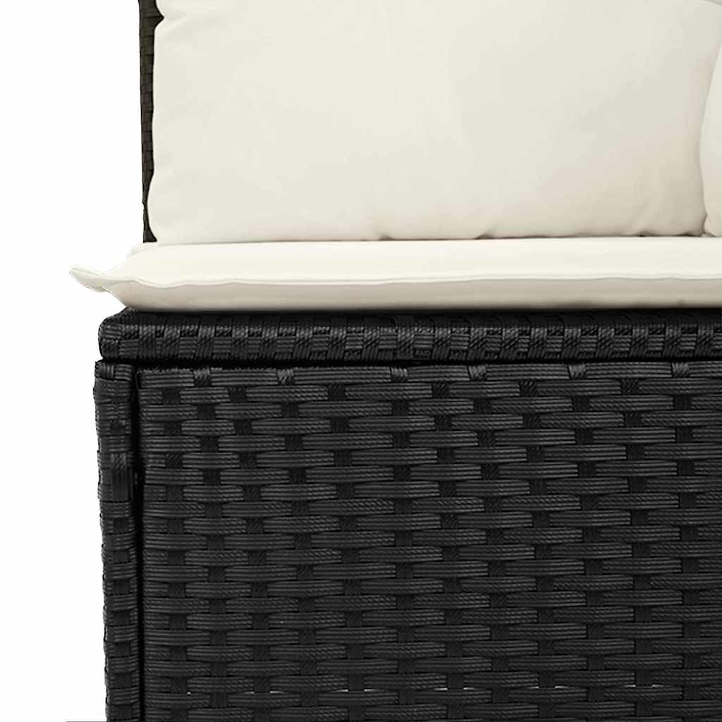 vidaXL Tuin Sofa Set in hoogte verstelbaar 8 pcs Zwart poly rattan