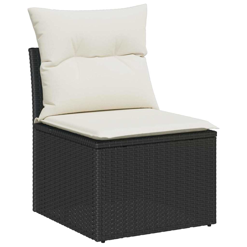 vidaXL Tuin Sofa Set in hoogte verstelbaar 8 pcs Zwart poly rattan