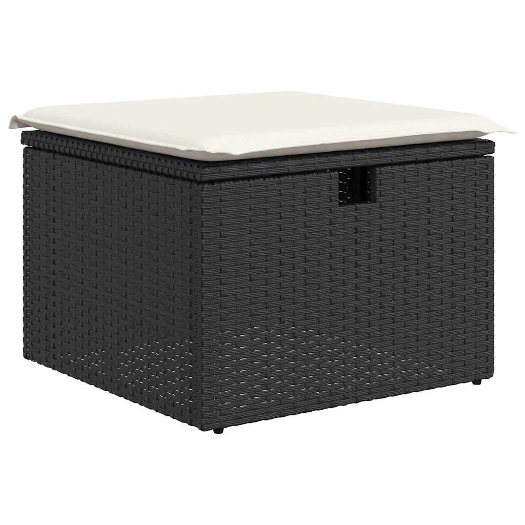 vidaXL Tuin Sofa Set in hoogte verstelbaar 8 pcs Zwart poly rattan