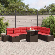 vidaXL Tuin Sofa Set 9 st Bruin poly rattan